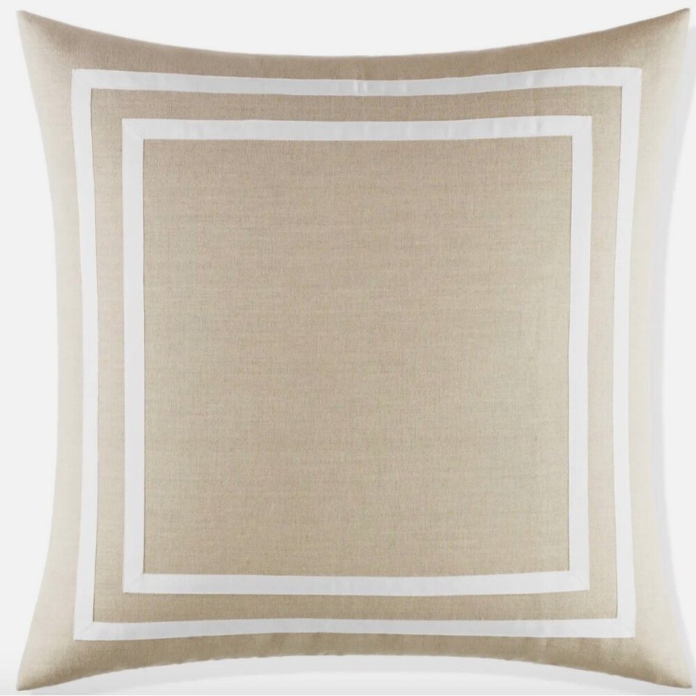 Kate Spade New York Grosgrain Trim Euro Shams in Natural